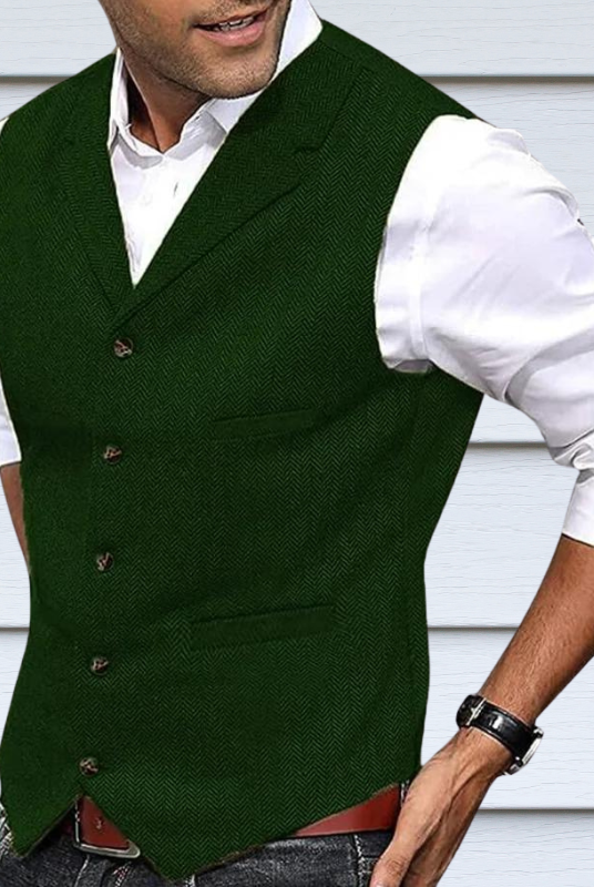 Suit Vest | Single-breasted | Tailored | Tweed Waistcoat | Men's Waistcoat-Chaps of London-Chaps of London