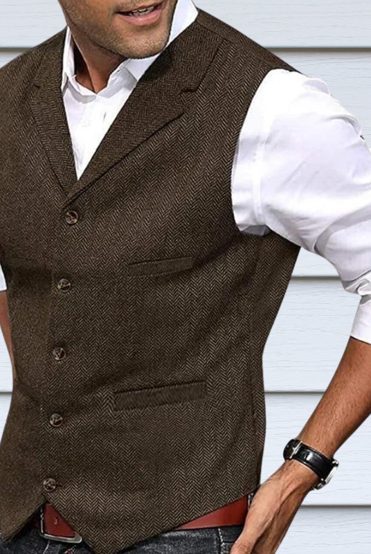 Suit Vest | Single-breasted | Tailored | Tweed Waistcoat | Men's Waistcoat-Chaps of London-Chaps of London