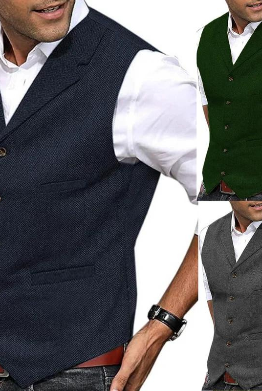 Suit Vest | Single-breasted | Tailored | Tweed Waistcoat | Men's Waistcoat-Chaps of London-Chaps of London