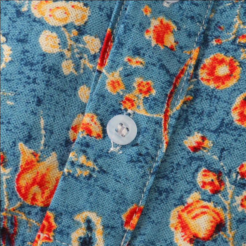 Summer Shirt - Men's Casual Buttoned Short Sleeve Flower Shirt-Chaps of London-Chaps of London