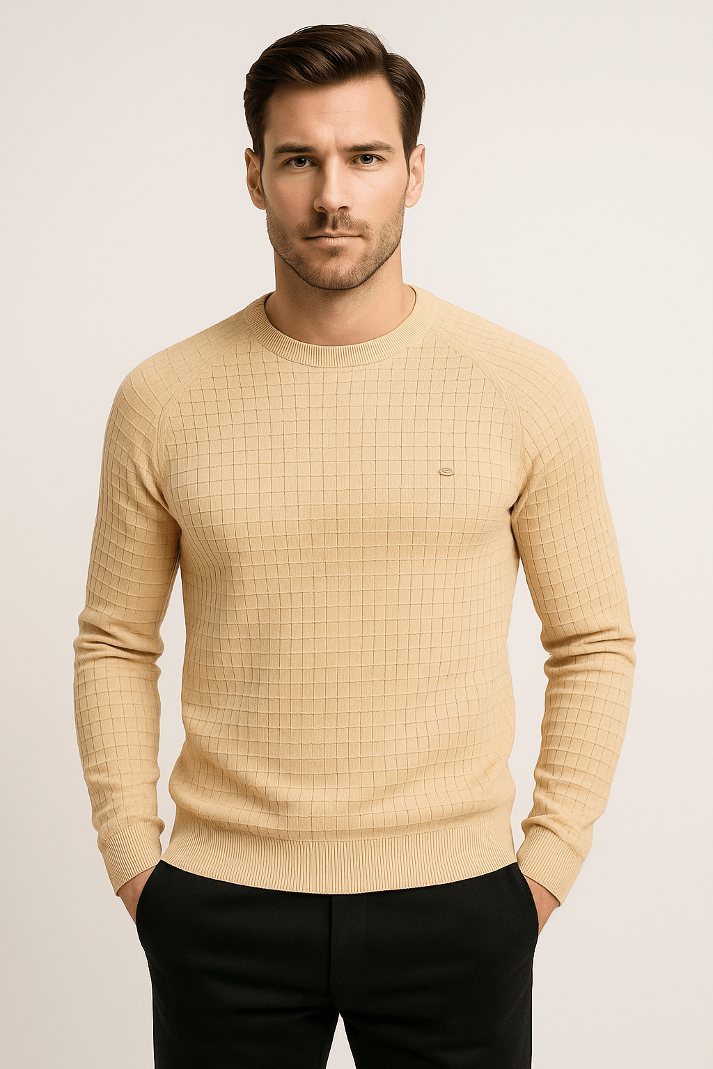 Sweater - Men's Round Neck Long Sleeve Pullover Sweatshirt-Sweatshirts & Hoodies-Chaps of London-Chaps of London