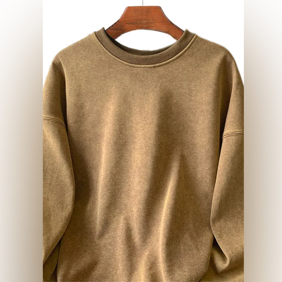 Sweatshirt - Men's Plain Comfy Round Neck Pullover-Fashion Men Sweatshirt Fall-Chaps of London-Chaps of London