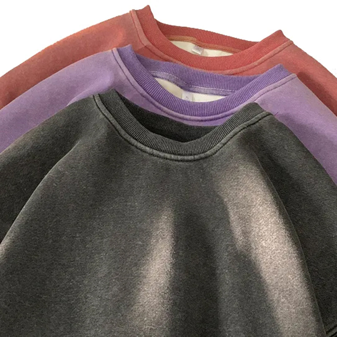 Sweatshirt - Men's Plain Comfy Round Neck Pullover-Fashion Men Sweatshirt Fall-Chaps of London-Chaps of London