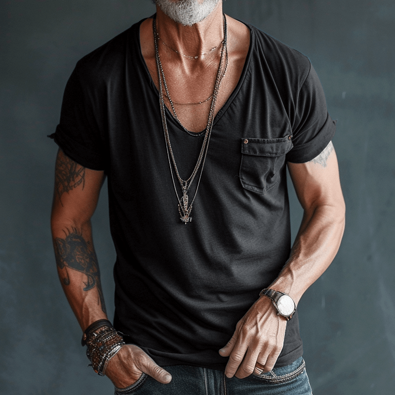 T-Shirt - Lightweight - Regular Fit - V-Neck T-Shirt - Men's Shirts-Men's Shirt-Chaps of London-Chaps of London