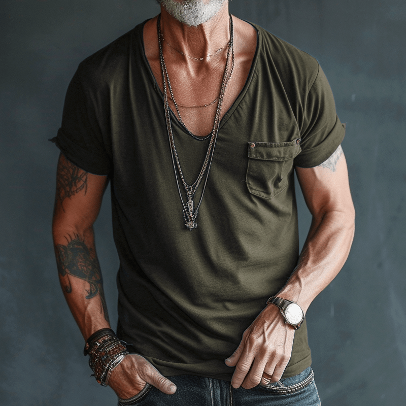 T-Shirt - Lightweight - Regular Fit - V-Neck T-Shirt - Men's Shirts-Men's Shirt-Chaps of London-Chaps of London