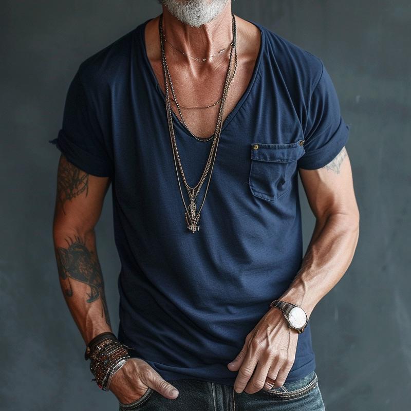 T-Shirt - Lightweight - Regular Fit - V-Neck T-Shirt - Men's Shirts-Men's Shirt-Chaps of London-Chaps of London