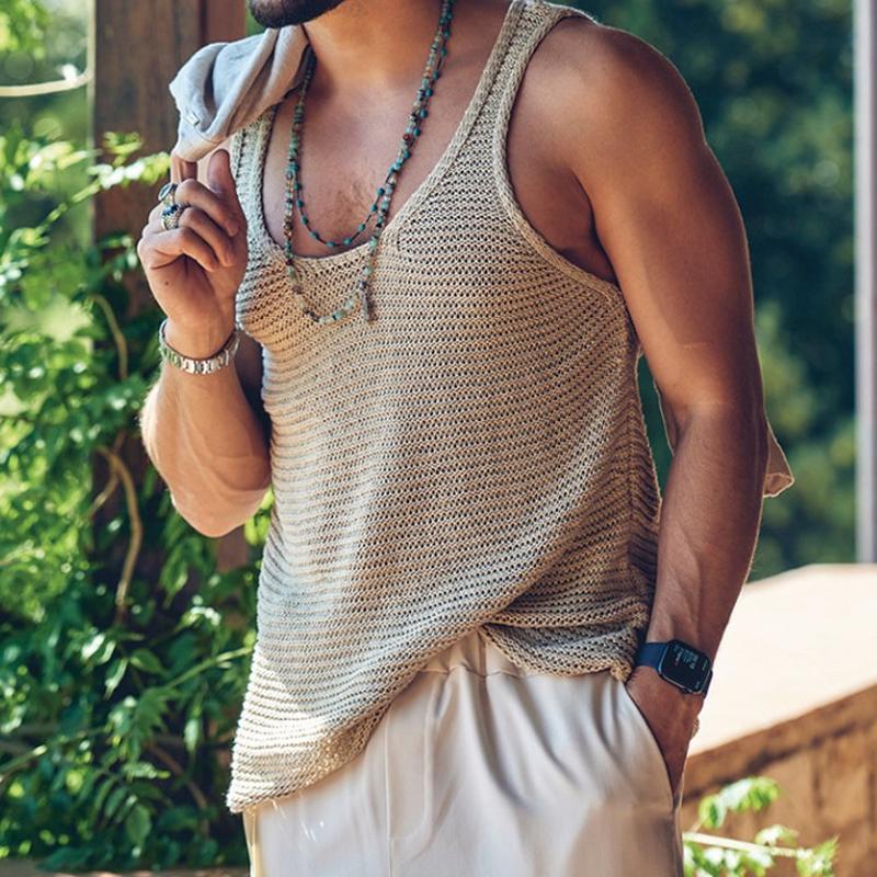 Tank Top - Men's Casual Loose Fit Sleeveless Knit Tank Top-Chaps of London-Chaps of London