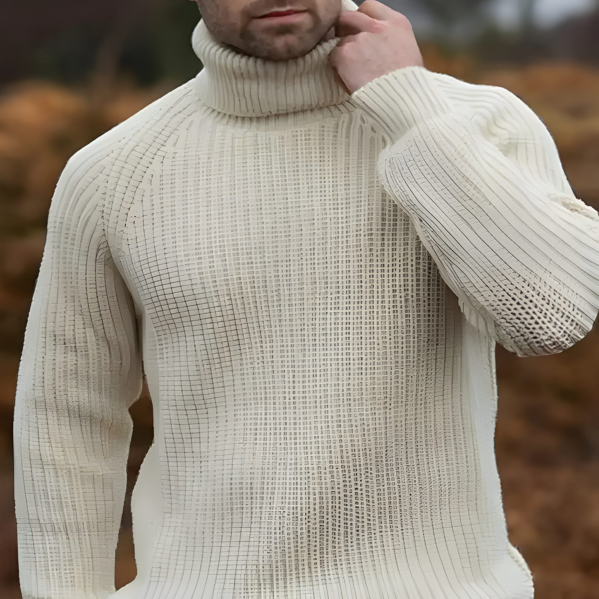 Turtleneck Sweater - Roll Neck - Rib Knit - Knitted Jumper - Men's Knitwear-Turtleneck Sweater-Chaps of London-Chaps of London