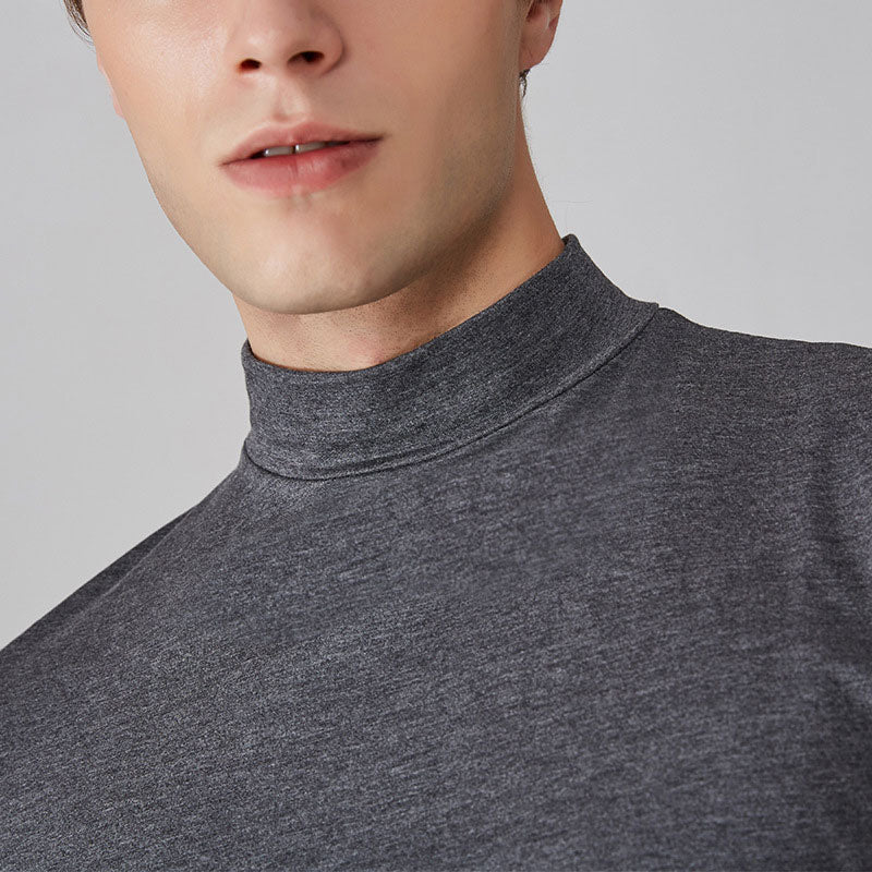 Turtleneck T-Shirt - Short Sleeve - Plain - High Neck Tee Shirts - Men's Clothing-T-shirts-Chaps of London-Chaps of London