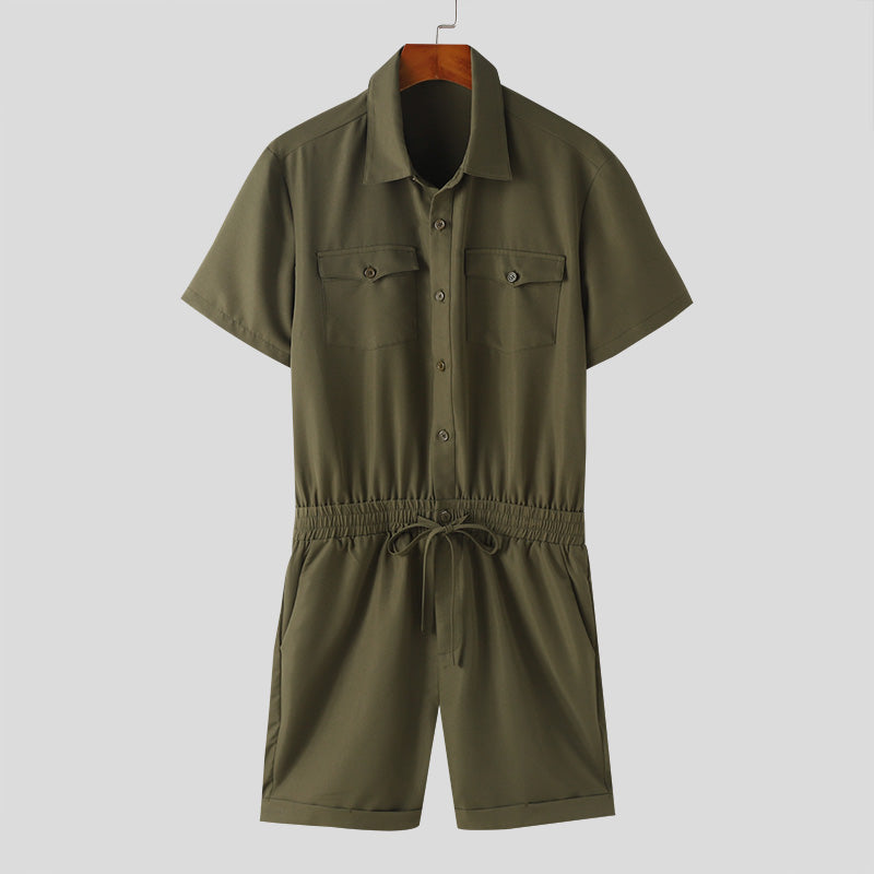 Two-Piece Set | Button-Up | Short Sleeve | Shirt and Shorts Set | Men's Clothes-Outfit Set for Men-Chaps of London-Chaps of London