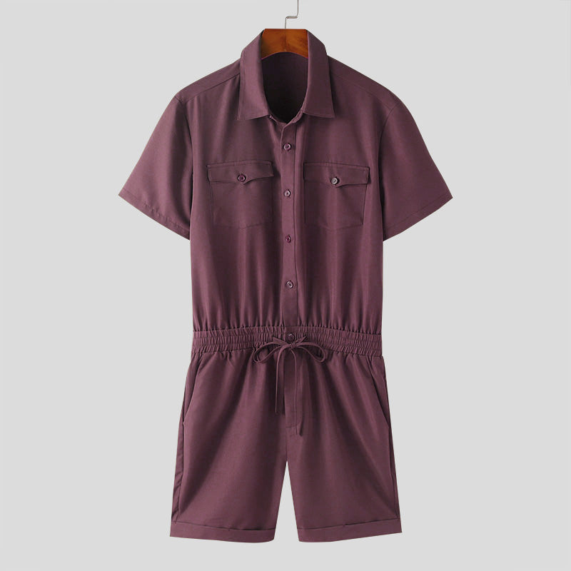 Two-Piece Set | Button-Up | Short Sleeve | Shirt and Shorts Set | Men's Clothes-Outfit Set for Men-Chaps of London-Chaps of London