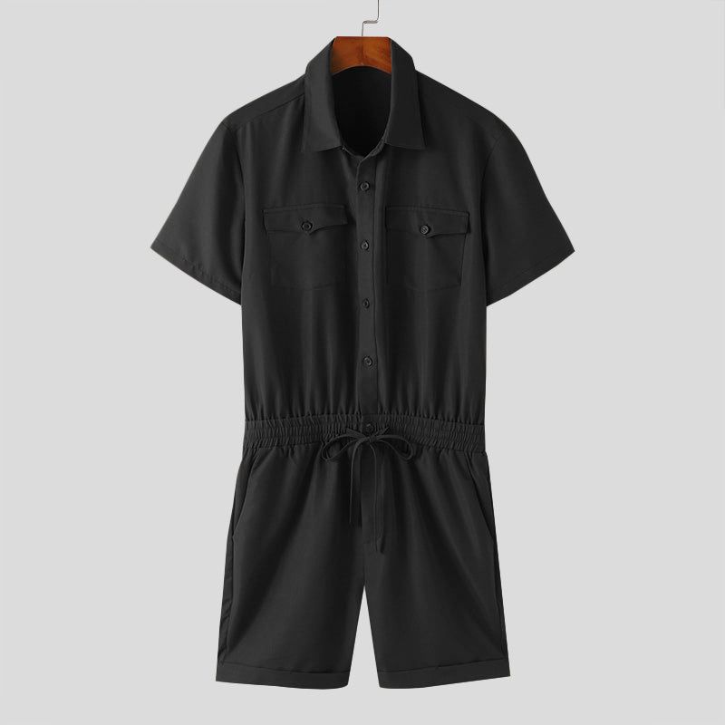 Two-Piece Set | Button-Up | Short Sleeve | Shirt and Shorts Set | Men's Clothes-Outfit Set for Men-Chaps of London-Chaps of London