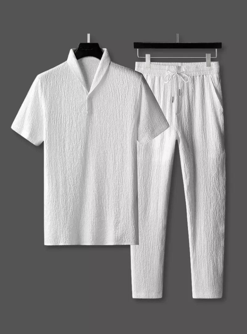 Two-Piece Set - Men's Short Sleeve Shirt and Pants Set for Summer-Chaps of London-Chaps of London