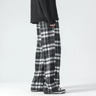 Wide Leg Pants - Plaid - Relaxed Fit - Loose Fit Pants - Men's Pants-Men's long pants-Chaps of London-Chaps of London
