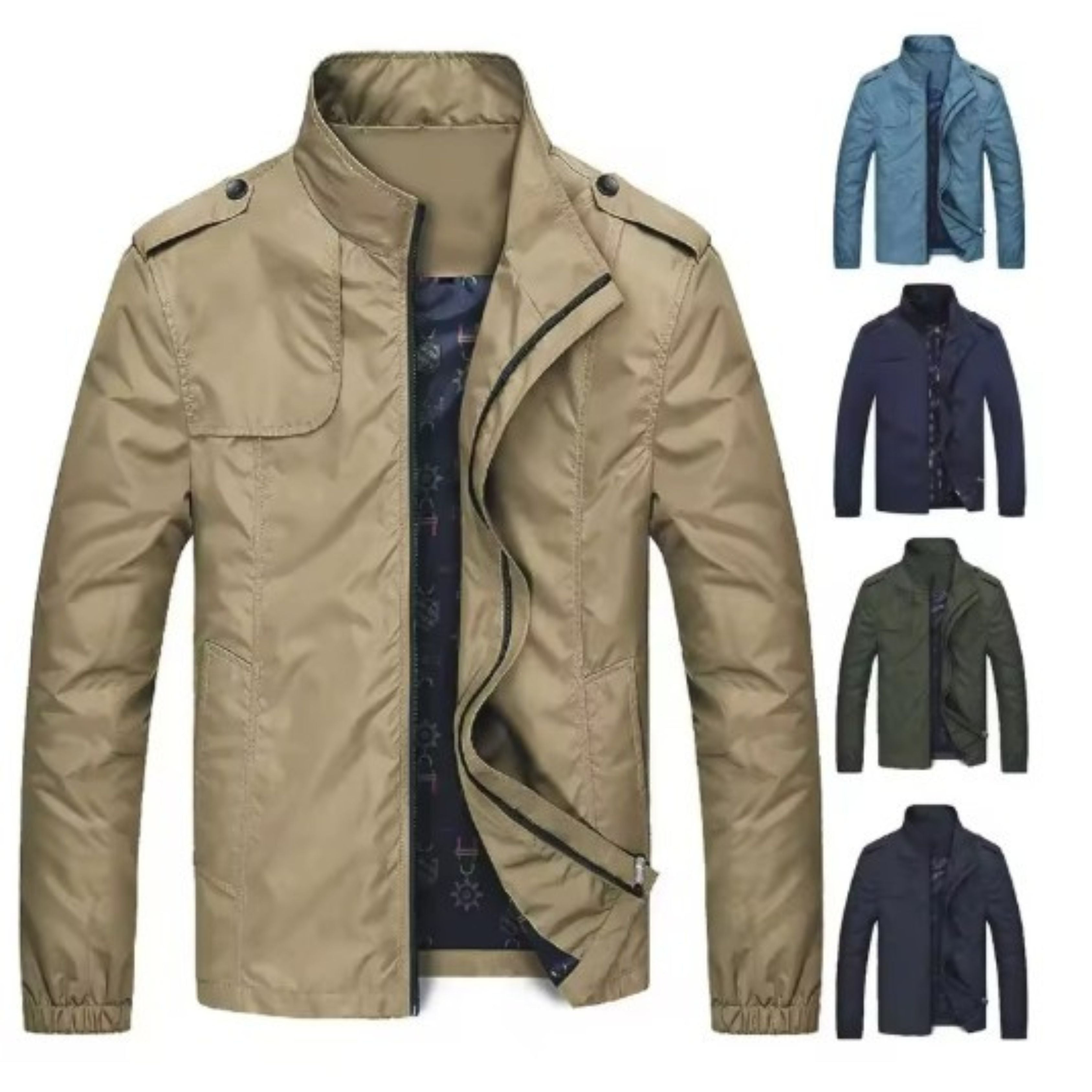 Windproof Jacket - Men's Casual Zip-Up Short Trench Jacket-Bomber Jacket-Chaps of London-Chaps of London