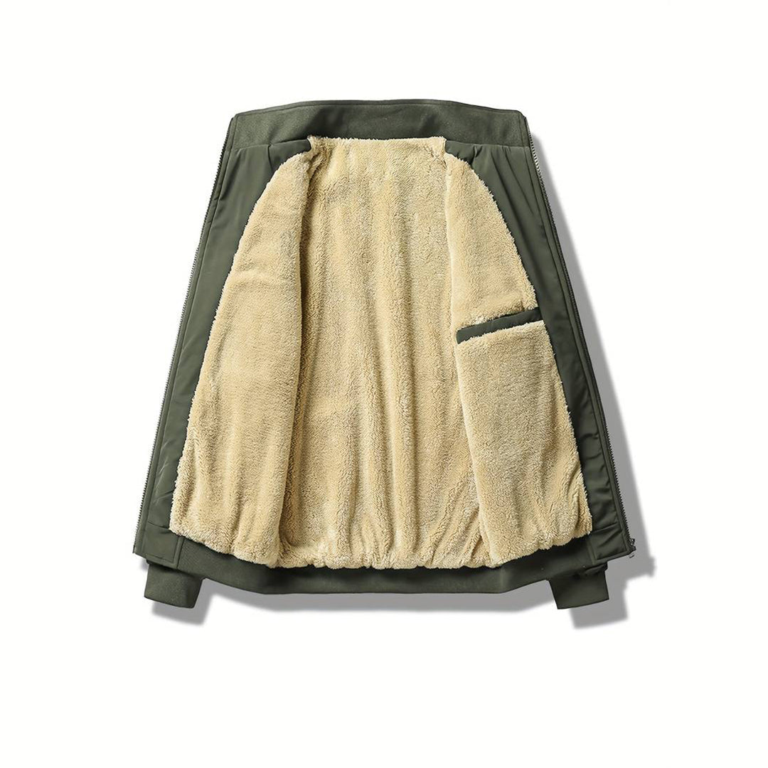 Winter Bomber Jacket - Fleece Lined - Zip-Up - Winter Jacket - Men's Bomber Jacket-Fashion Men Jacket Bomber Winter-Chaps of London-Chaps of London