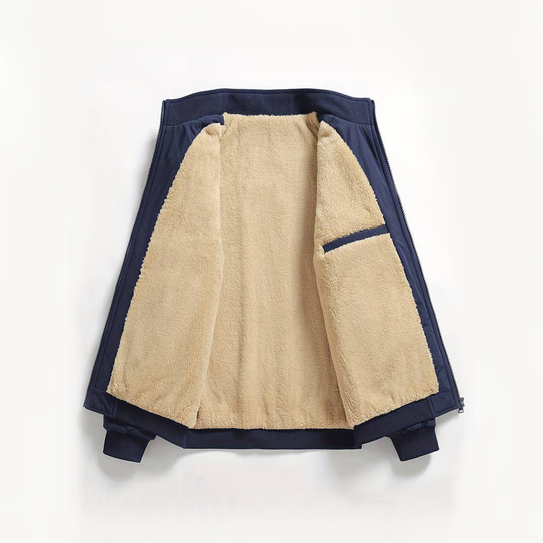 Winter Bomber Jacket - Fleece Lined - Zip-Up - Winter Jacket - Men's Bomber Jacket-Fashion Men Jacket Bomber Winter-Chaps of London-Chaps of London