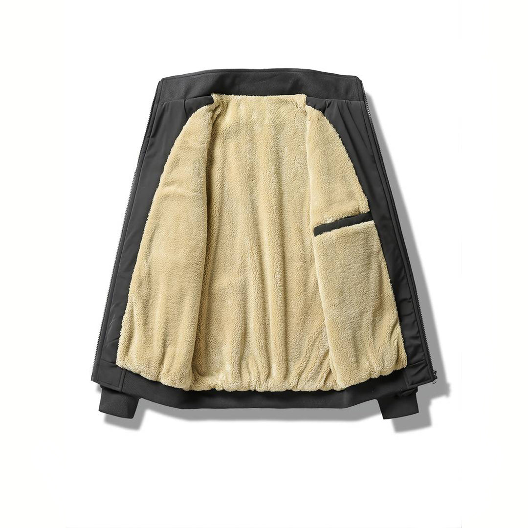 Winter Bomber Jacket - Fleece Lined - Zip-Up - Winter Jacket - Men's Bomber Jacket-Fashion Men Jacket Bomber Winter-Chaps of London-Chaps of London