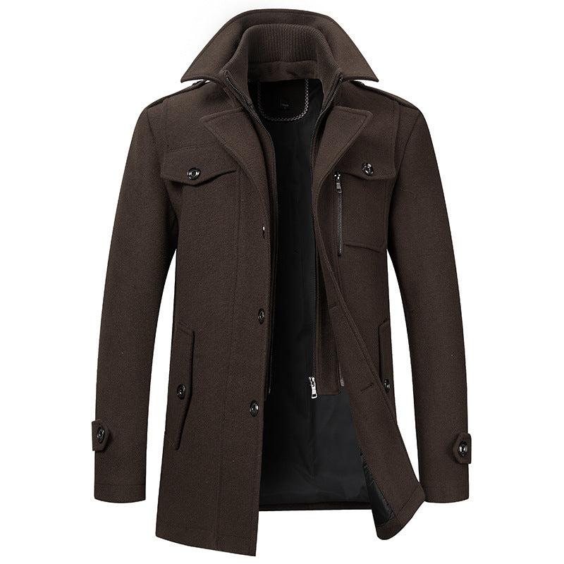 Winter Jacket - Men's Zip-Up Single Breasted Wool Jacket-Winterjacken-Chaps of London-Chaps of London