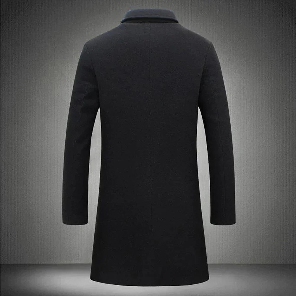 Wool Trench Coat | Formal | Single Breasted | Winter Trench Coat | Men's Coats-Men's Jackets-Chaps of London-Chaps of London