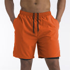 2-in-1 Shorts | Pockets | Workout | Running Shorts | Men's Shorts-Sportbroek man-Southern Taylor-Orange-S-Chaps of London