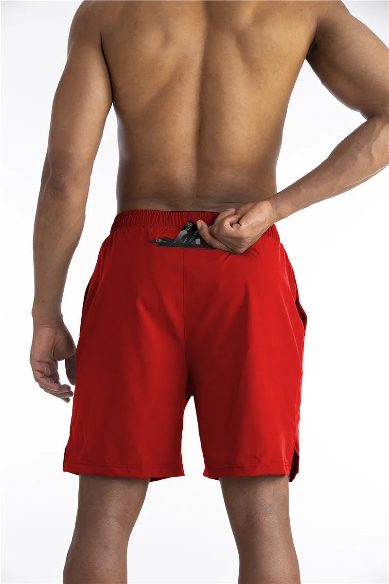 2-in-1 Shorts | Pockets | Workout | Running Shorts | Men's Shorts-Sportbroek man-Southern Taylor-Red-S-Chaps of London