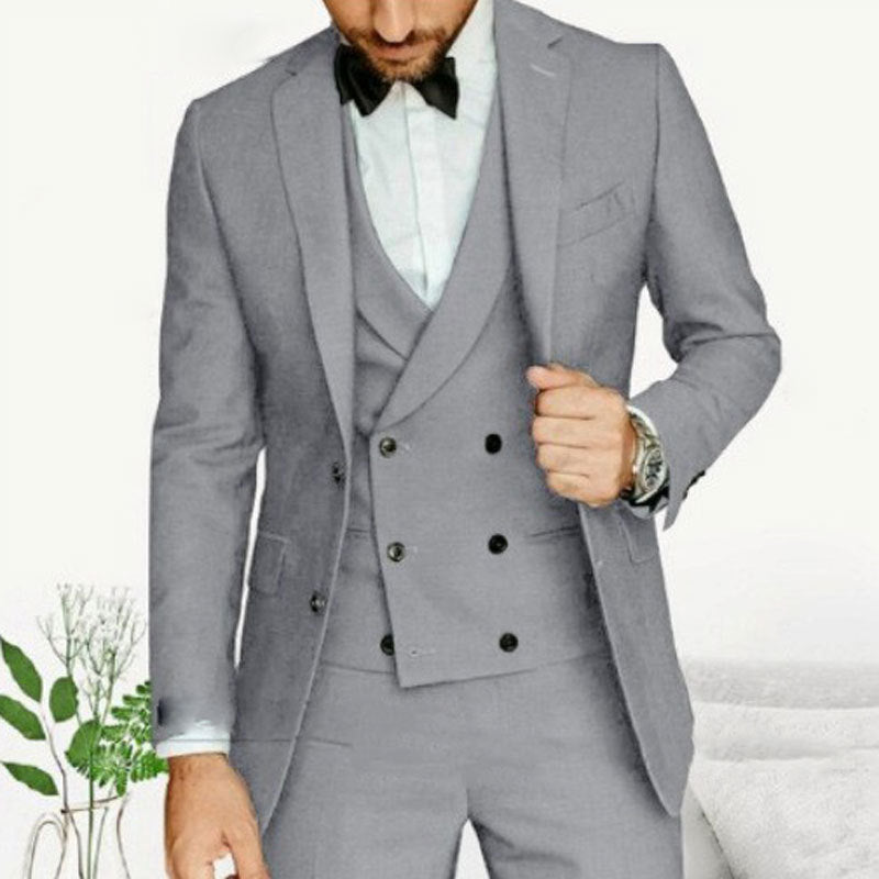 3-Piece Suit | Vest | Tailored | Formal Suit | Men's Suit-Men Set-Chaps of London-Gray-XS-Chaps of London