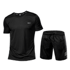 Activewear Set - Men's Two-Piece Sport Shorts and T-Shirt Workout Set-Men's Activewear Set-Chaps of London-Black-S-Chaps of London