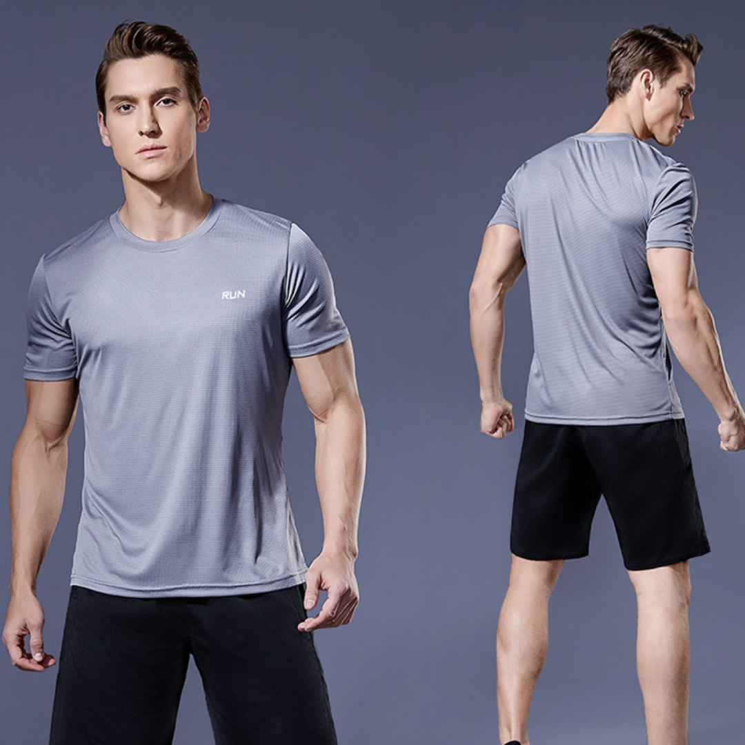Activewear Set - Men's Two-Piece Sport Shorts and T-Shirt Workout Set-Men's Activewear Set-Chaps of London-Grey-S-Chaps of London