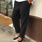 Baggy Pants - Men's Casual Loose Fit Corduroy Pants-Men Summer Pants-Chaps of London-Black-S-Chaps of London