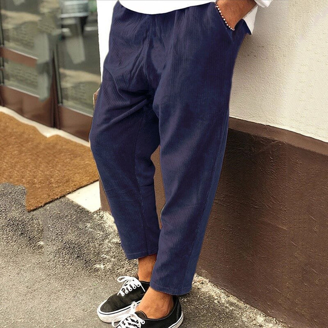 Baggy Pants - Men's Casual Loose Fit Corduroy Pants-Men Summer Pants-Chaps of London-Blue-S-Chaps of London