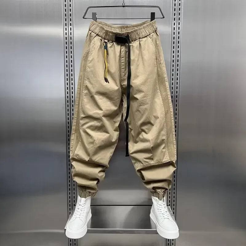 Baggy Pants - Men's Elastic Waist Loose Fit Track Pants-Men’s Baggy Pants-Chaps of London-Khaki-S-Chaps of London