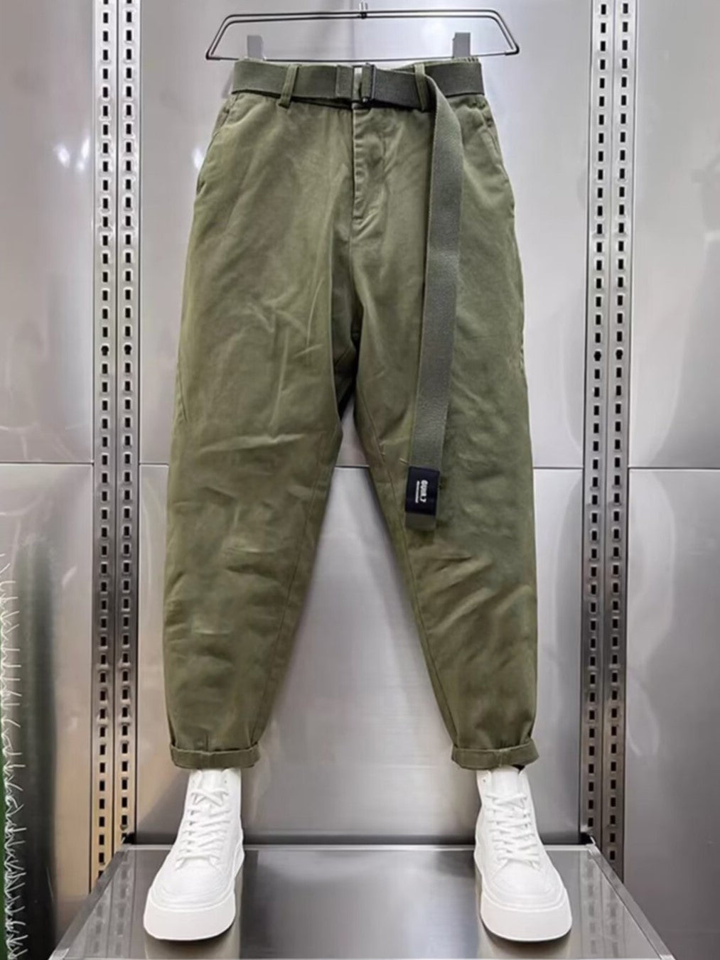 Baggy Pants | Slouchy | Belt | Loose Fit Pants | Men's Pants-Men’s Baggy Pants-Chaps of London-Green-XXS-Chaps of London