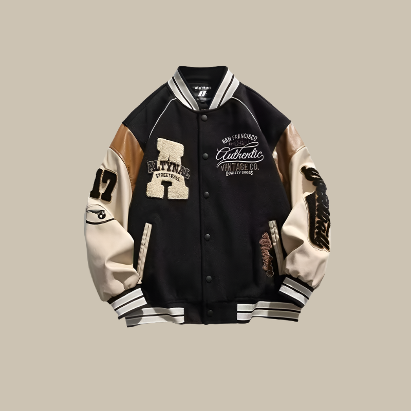 Baseball Jacket - Oversized - Varsity Jacket - Bomber Jacket - Men's Jacket-Varsity Jacket-Chaps of London-Black-M-Chaps of London