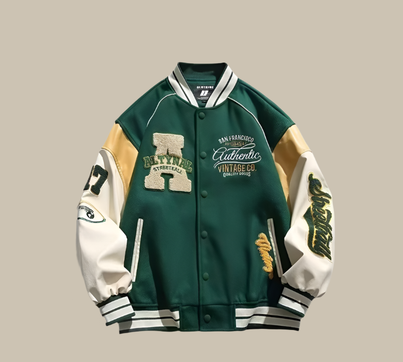 Baseball Jacket - Oversized - Varsity Jacket - Bomber Jacket - Men's Jacket-Varsity Jacket-Chaps of London-Green-M-Chaps of London
