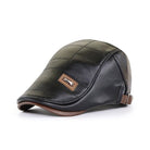 Beret - Leather - Paddy Cap - Flat Cap - Men's Hats-Leather Beret-Chaps of London-Black-Chaps of London