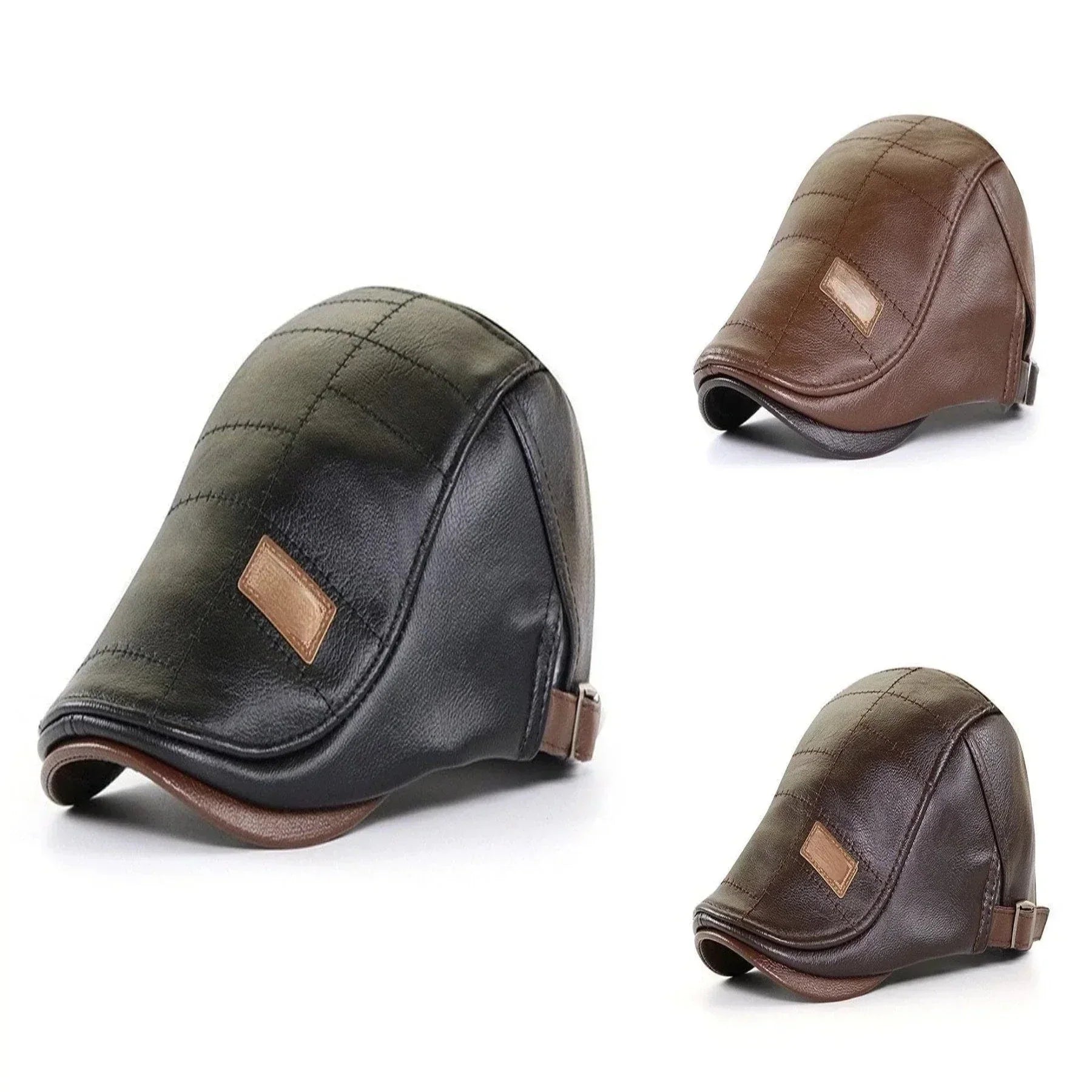 Beret - Leather - Paddy Cap - Flat Cap - Men's Hats-Leather Beret-Chaps of London-Chaps of London