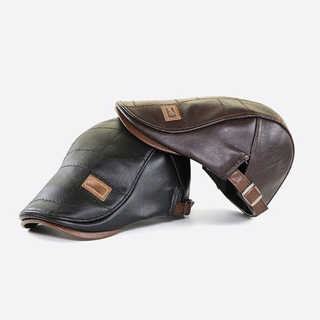 Beret - Leather - Paddy Cap - Flat Cap - Men's Hats-Leather Beret-Chaps of London-Chaps of London
