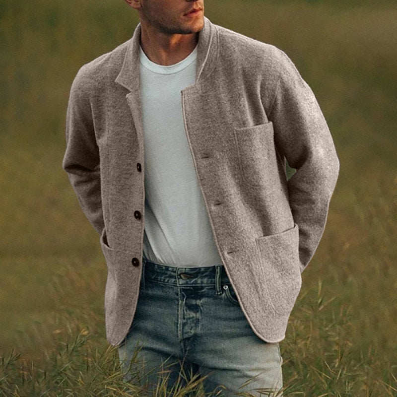 Blazer Jacket - Pockets - Button-Up - Casual Blazer - Men's Jacket-Chaps of London-Grey-S-Chaps of London