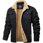 Bombardier Jacket - Buttoned - Warm - Sherpa Lined - Men's Winter Jacket-Chaps of London-Black-S-Chaps of London