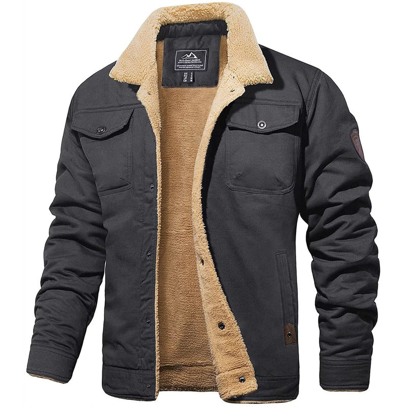 Bombardier Jacket - Buttoned - Warm - Sherpa Lined - Men's Winter Jacket-Chaps of London-Chaps of London