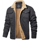 Bombardier Jacket - Buttoned - Warm - Sherpa Lined - Men's Winter Jacket-Chaps of London-Dark Gray-S-Chaps of London