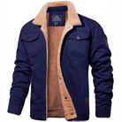 Bombardier Jacket - Buttoned - Warm - Sherpa Lined - Men's Winter Jacket-Chaps of London-Navy Blue-S-Chaps of London