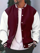 Bomber Jacket - Button-Up - Summer - Baseball Jacket - Men's Jacket-Chaps of London-Burgundy-S-Chaps of London