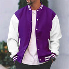 Bomber Jacket - Button-Up - Summer - Baseball Jacket - Men's Jacket-Chaps of London-Purple-S-Chaps of London