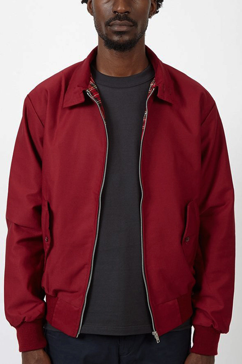 Bomber Jacket | Lightweight | Zip-Up | Harrington Jacket | Men's Jackets-Bomber Jacket-Chaps of London-Burgundy-S-Chaps of London