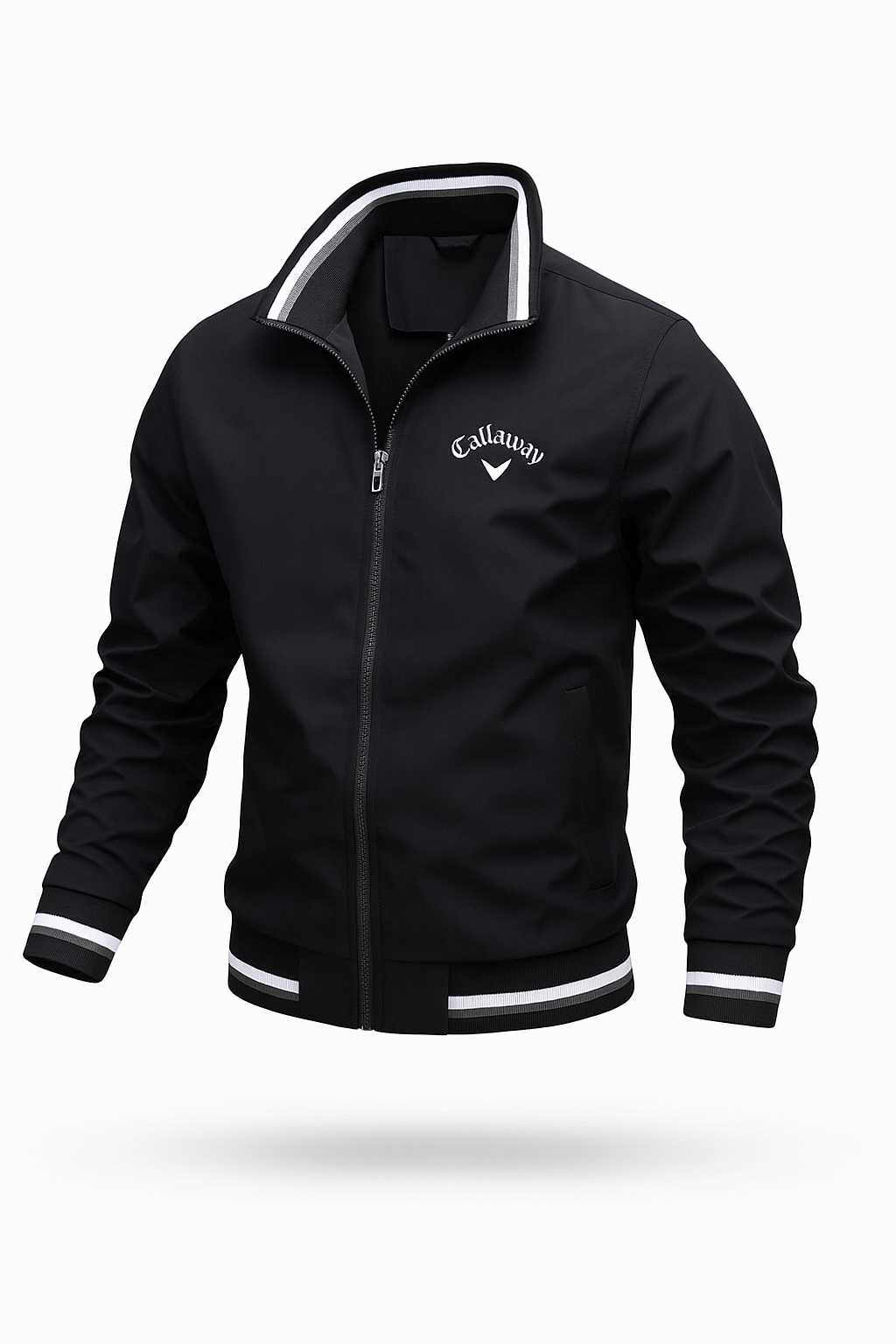 Bomber Jacket - Men's Casual Lightweight Zip-Up Jacket-Bomber Jacket for Men-Chaps of London-Black-S-Chaps of London