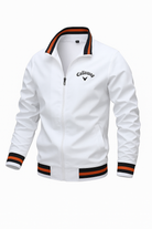 Bomber Jacket - Men's Casual Lightweight Zip-Up Jacket-Bomber Jacket for Men-Chaps of London-White-S-Chaps of London
