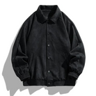Bomber Jacket - Men's Casual Retro Button-Up Oversized Jacket-Chaps of London-Black-XS-Chaps of London