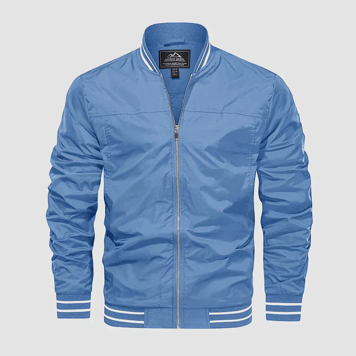 Bomber Jacket - Men's Lightweight Harrington Summer Zip Jacket-Coats & Jackets-Chaps of London-Blue-XS-Chaps of London